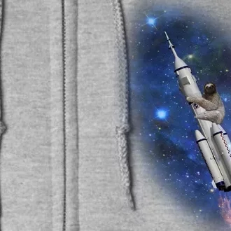 Sloth In Space Rocket ship Full Zip Hoodie