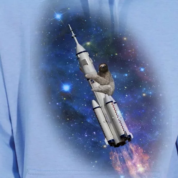 Sloth In Space Rocket ship Unisex Surf Hoodie