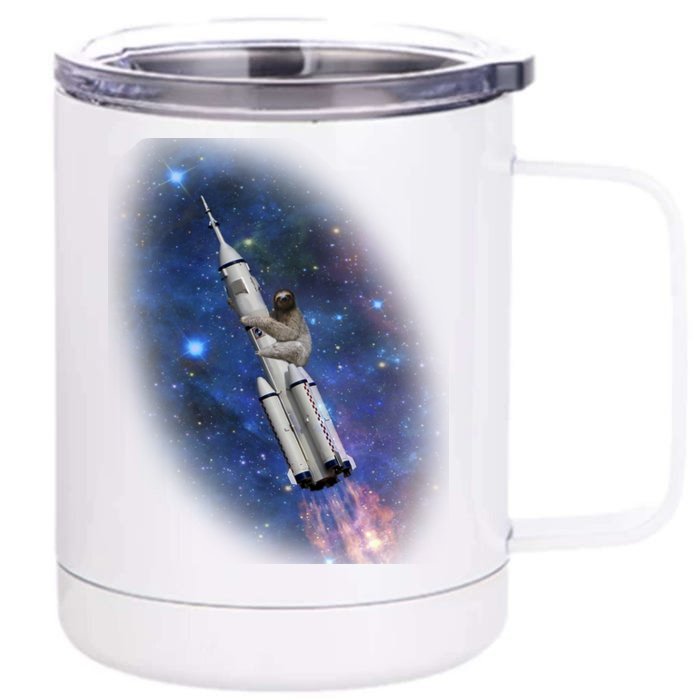 Sloth In Space Rocket ship Front & Back 12oz Stainless Steel Tumbler Cup