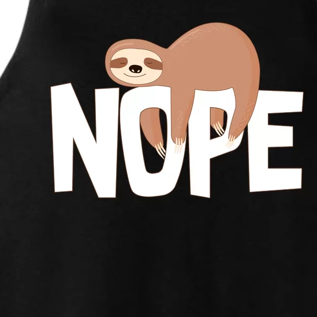 Sloth Nope Ladies Tri-Blend Wicking Tank