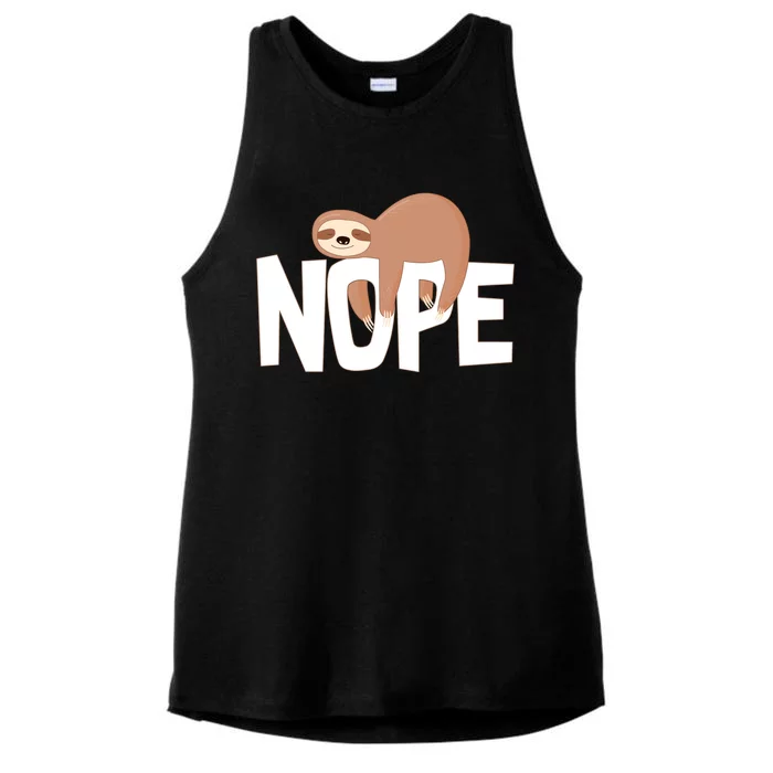 Sloth Nope Ladies Tri-Blend Wicking Tank