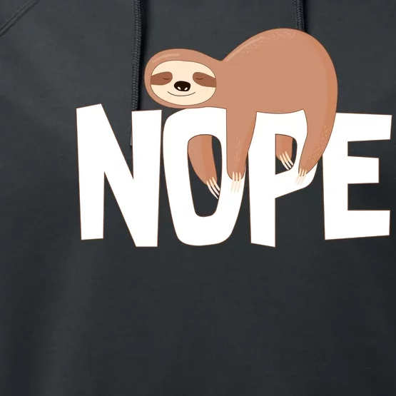 Sloth Nope Performance Fleece Hoodie