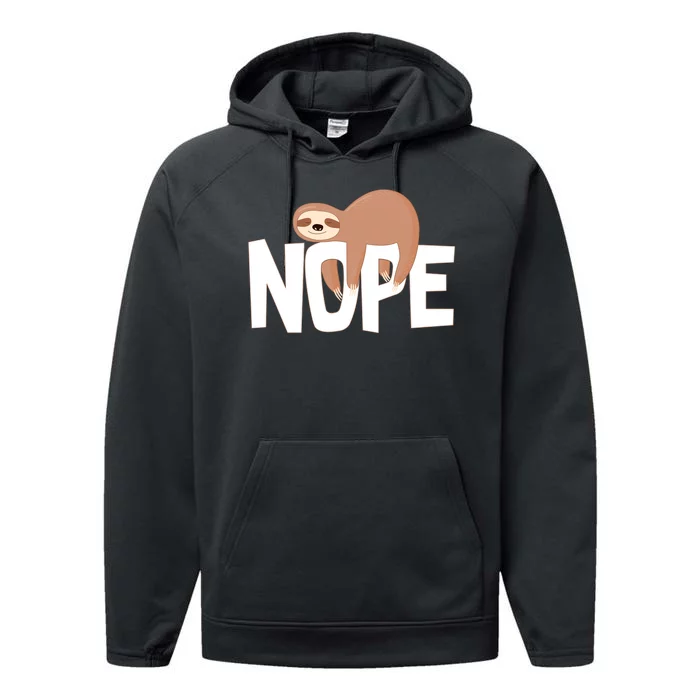 Sloth Nope Performance Fleece Hoodie