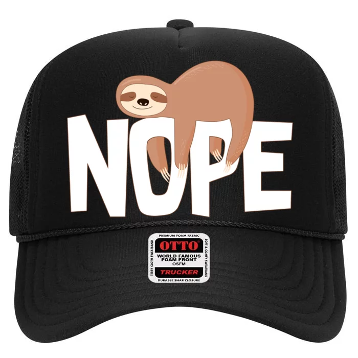 Sloth Nope High Crown Mesh Trucker Hat