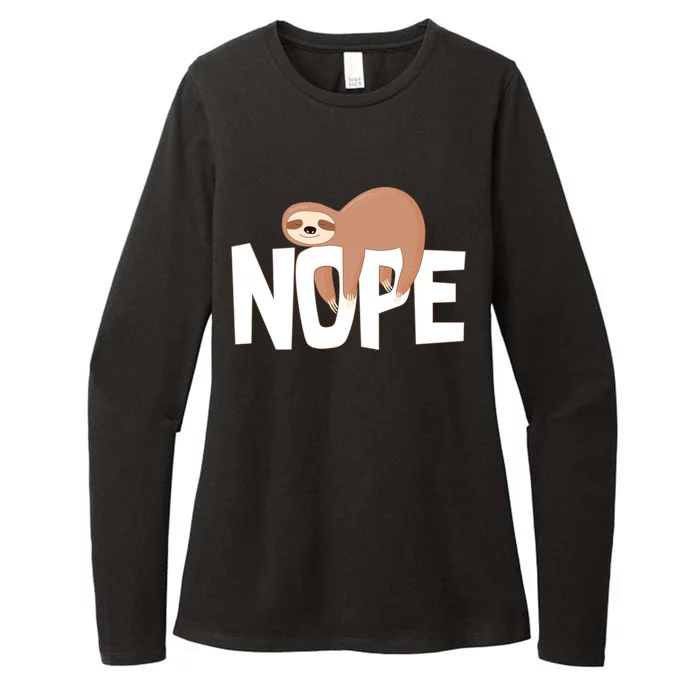 Sloth Nope Womens CVC Long Sleeve Shirt