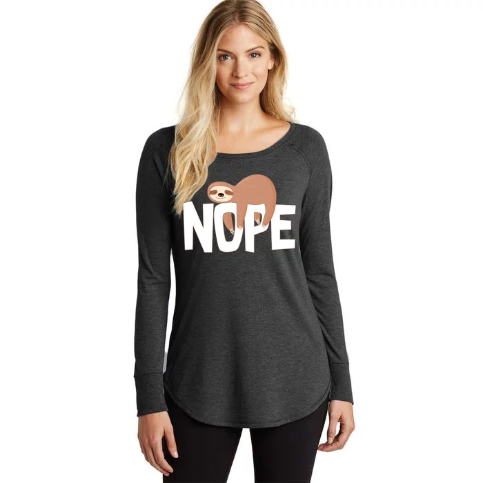 Sloth Nope Women's Perfect Tri Tunic Long Sleeve Shirt