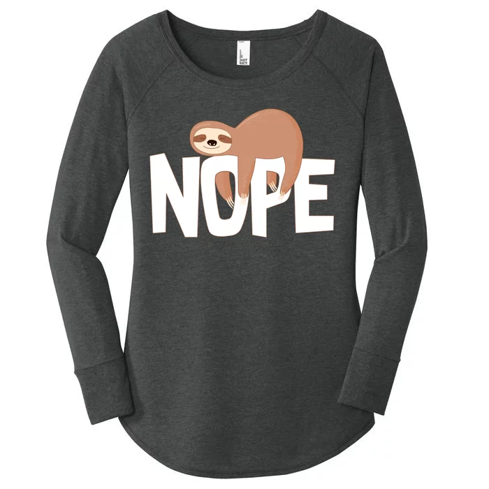 Sloth Nope Women's Perfect Tri Tunic Long Sleeve Shirt