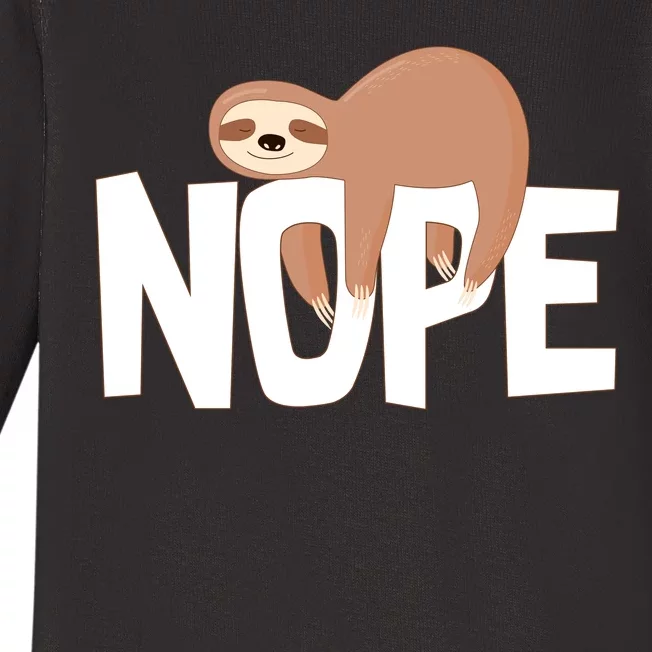 Sloth Nope Baby Long Sleeve Bodysuit