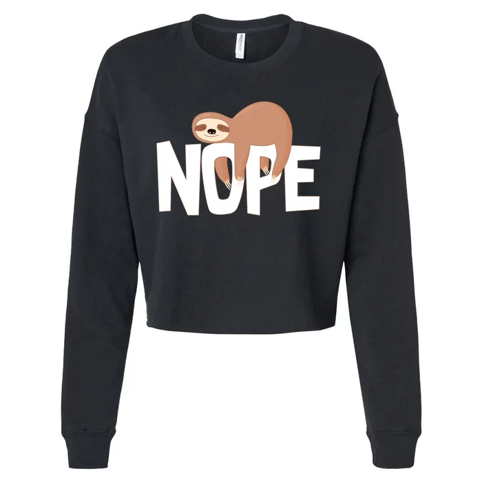 Sloth Nope Cropped Pullover Crew