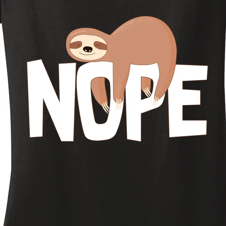 Sloth Nope Women's V-Neck T-Shirt