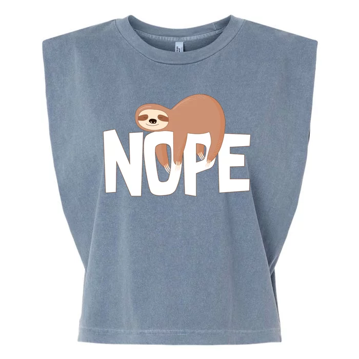 Sloth Nope Garment-Dyed Women's Muscle Tee