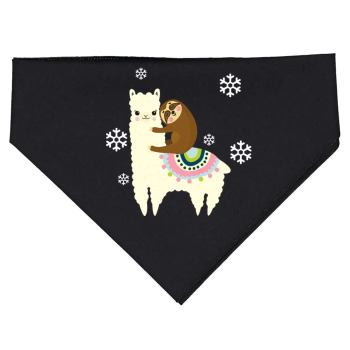 Sloth Riding Llama USA-Made Doggie Bandana