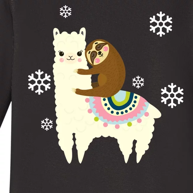 Sloth Riding Llama Baby Long Sleeve Bodysuit