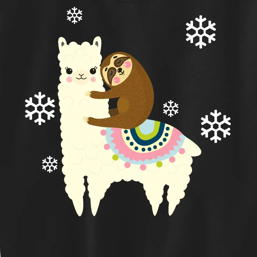 Sloth Riding Llama Kids Sweatshirt