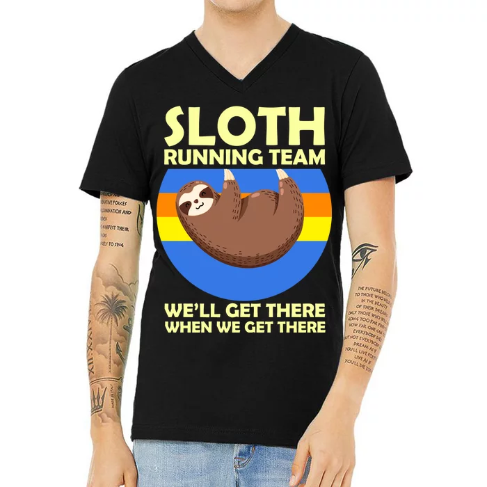 Sloth Running Team V-Neck T-Shirt