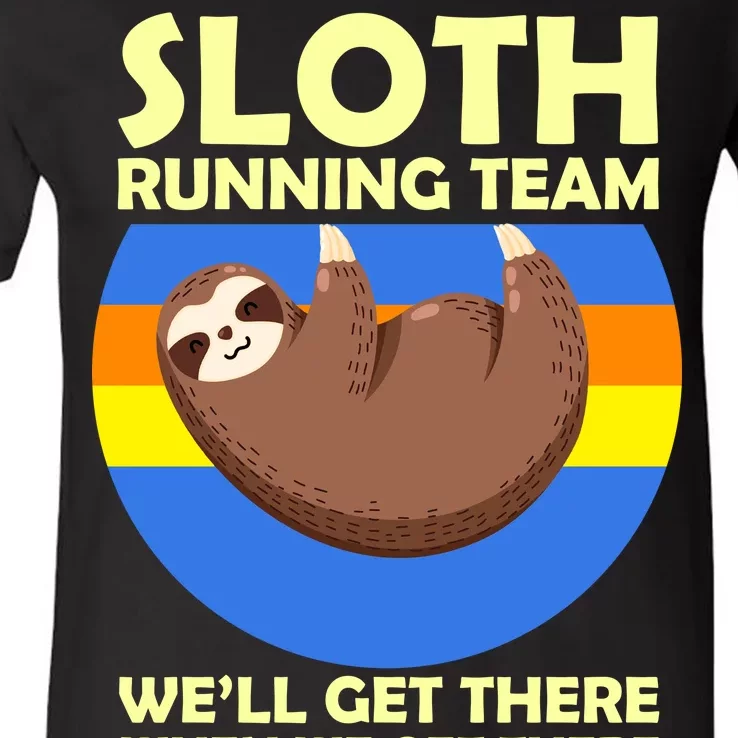 Sloth Running Team V-Neck T-Shirt