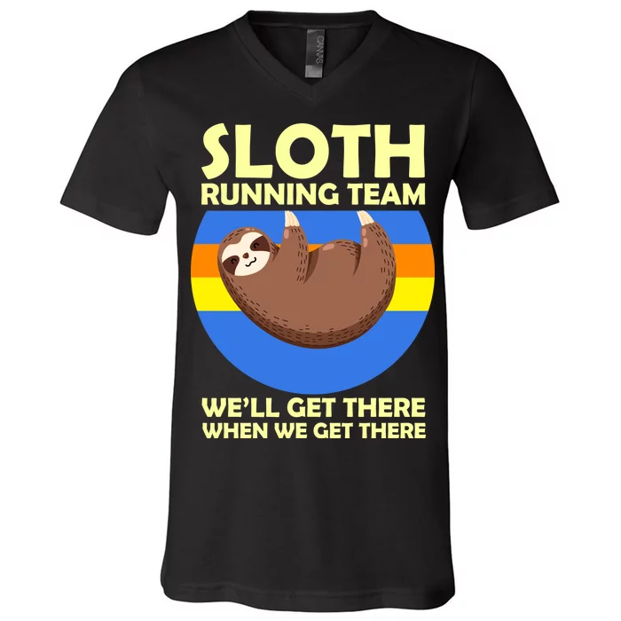 Sloth Running Team V-Neck T-Shirt