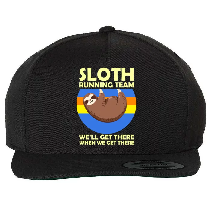 Sloth Running Team Wool Snapback Cap