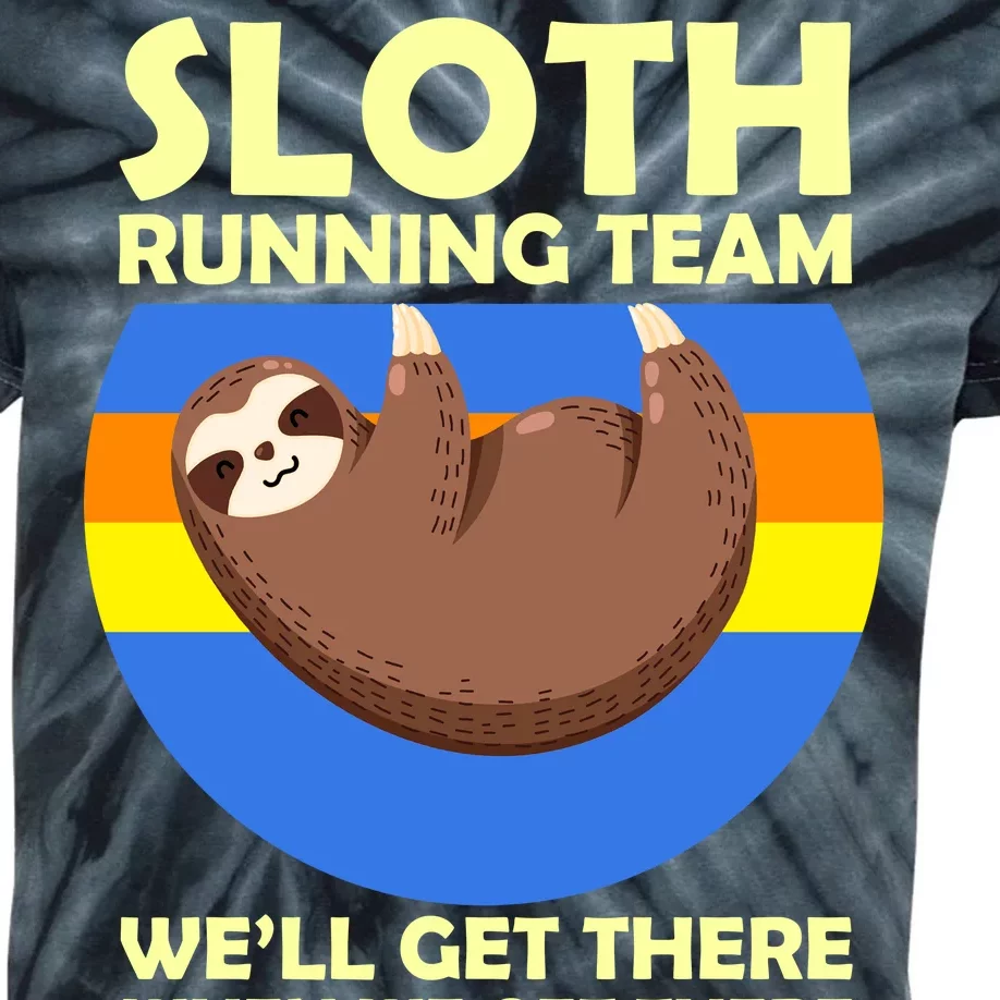 Sloth Running Team Kids Tie-Dye T-Shirt