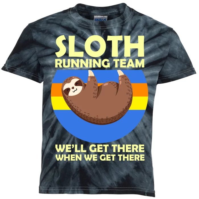 Sloth Running Team Kids Tie-Dye T-Shirt