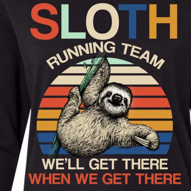 Sloth Running Team Funny Design Womens Cotton Relaxed Long Sleeve T-Shirt