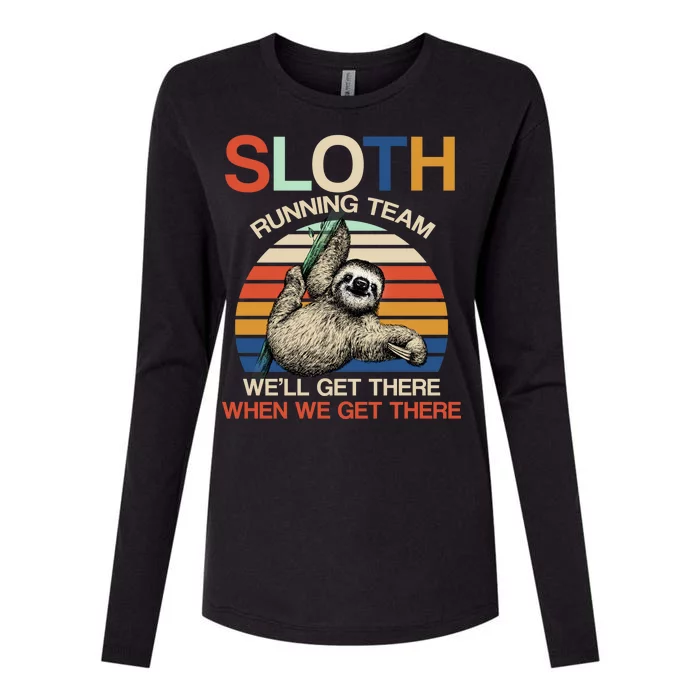 Sloth Running Team Funny Design Womens Cotton Relaxed Long Sleeve T-Shirt