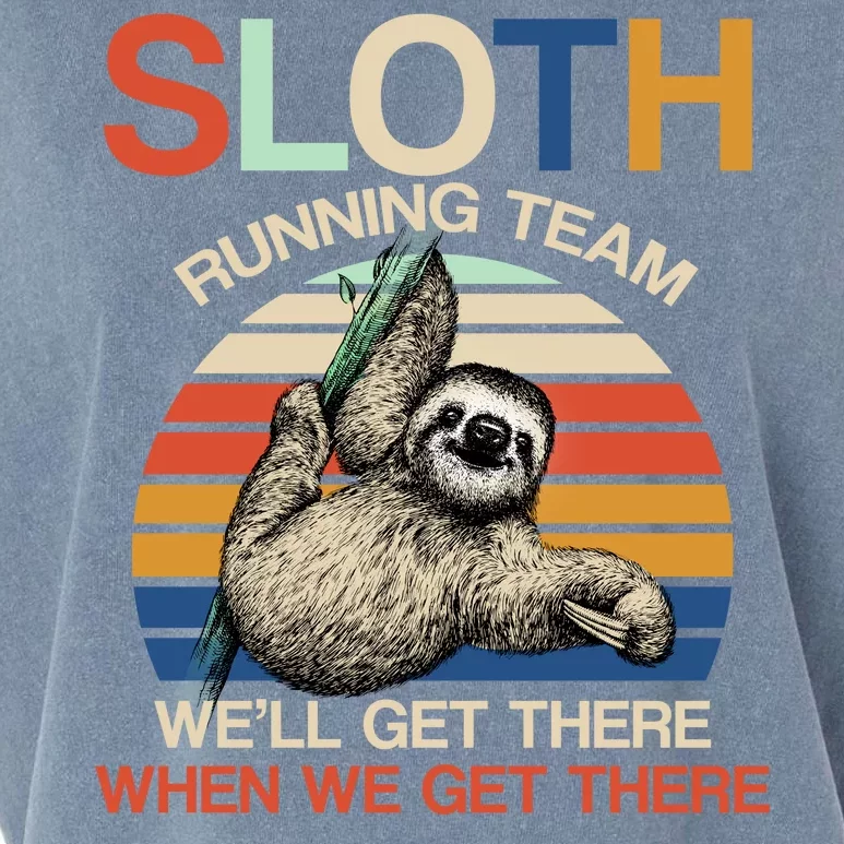 Sloth Running Team Funny Design Garment-Dyed Women's Muscle Tee