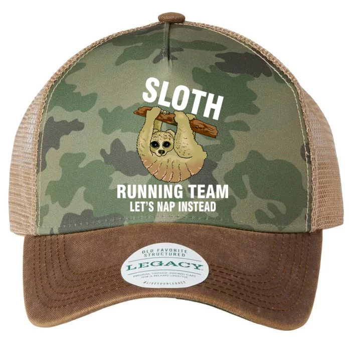 Sloth Running Team Let's Nap Instead Legacy Tie Dye Trucker Hat