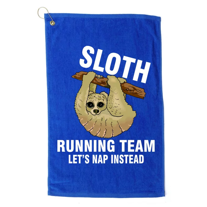 Sloth Running Team Let's Nap Instead Platinum Collection Golf Towel