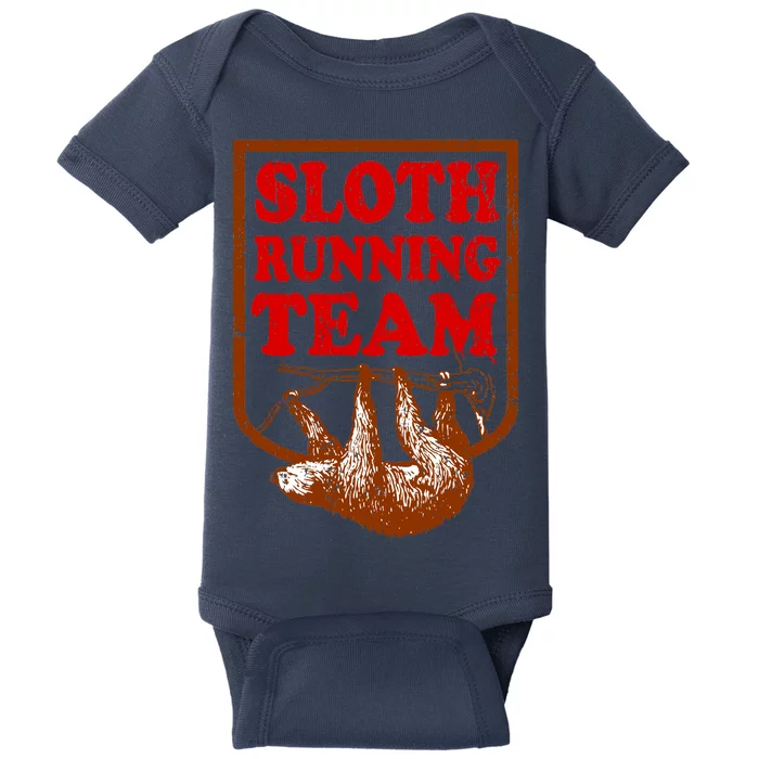 Sloth Running Team Vintage Baby Bodysuit