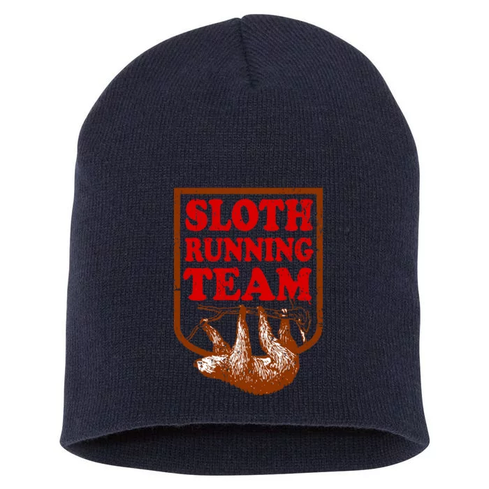 Sloth Running Team Vintage Short Acrylic Beanie