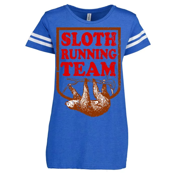 Sloth Running Team Vintage Enza Ladies Jersey Football T-Shirt