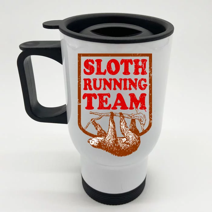 Sloth Running Team Vintage Front & Back Stainless Steel Travel Mug