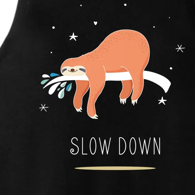 Sloth Slow Down Ladies Tri-Blend Wicking Tank