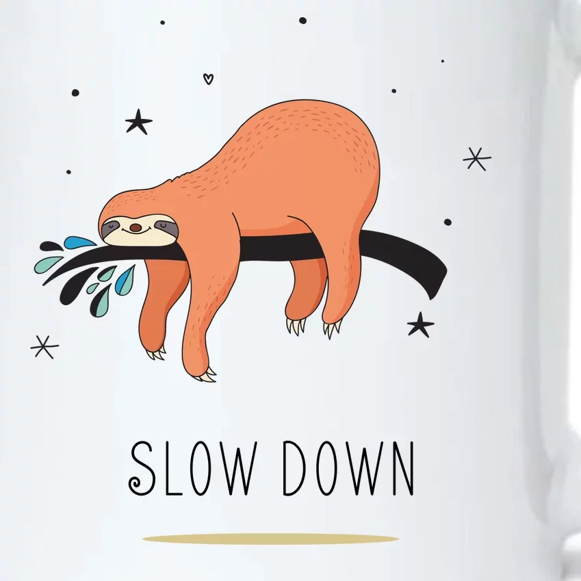 Sloth Slow Down Black Color Changing Mug