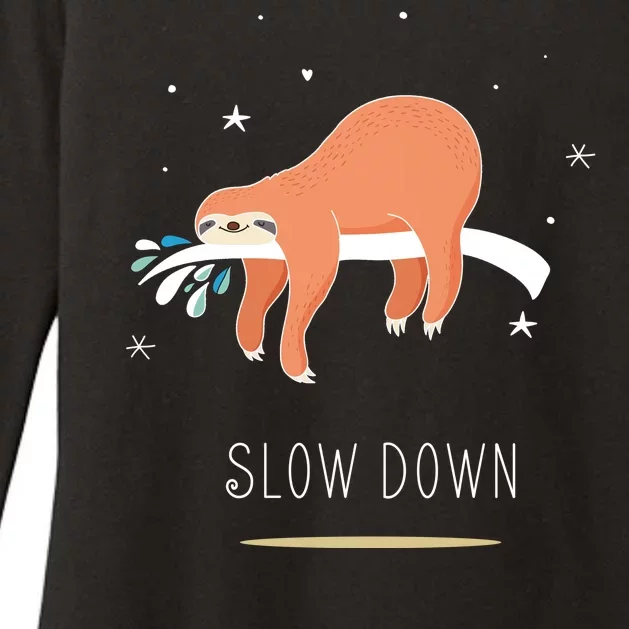 Sloth Slow Down Womens CVC Long Sleeve Shirt