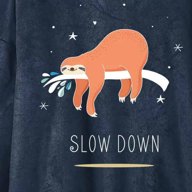 Sloth Slow Down Hooded Wearable Blanket