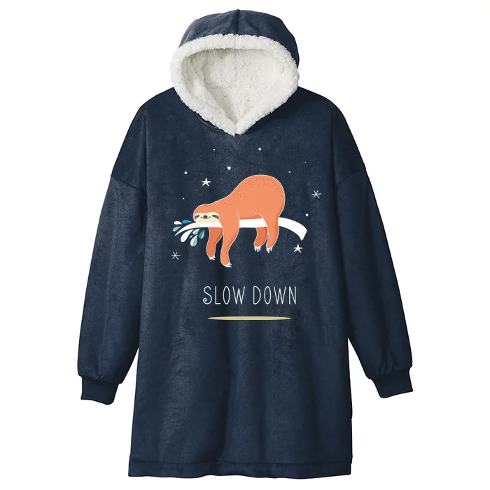 Sloth Slow Down Hooded Wearable Blanket