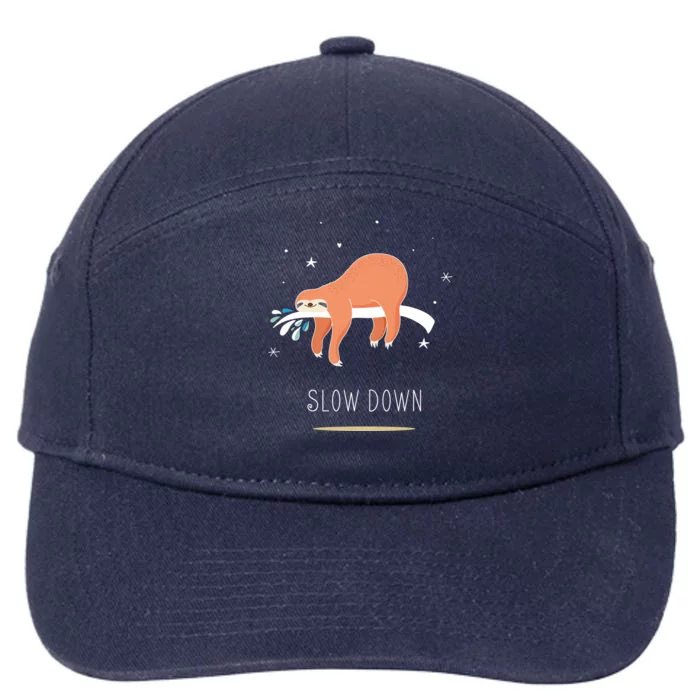 Sloth Slow Down 7-Panel Snapback Hat