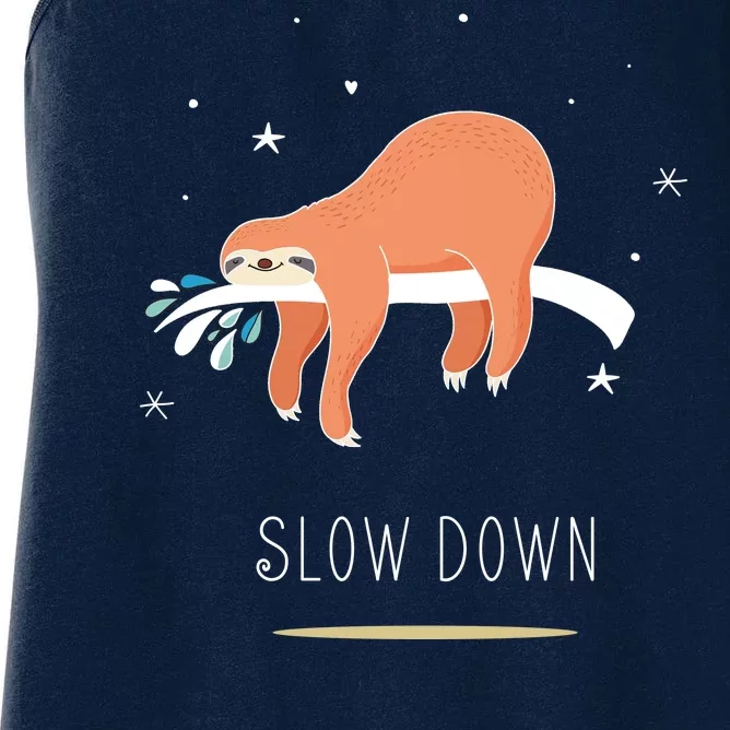 Sloth Slow Down Women's Racerback Tank