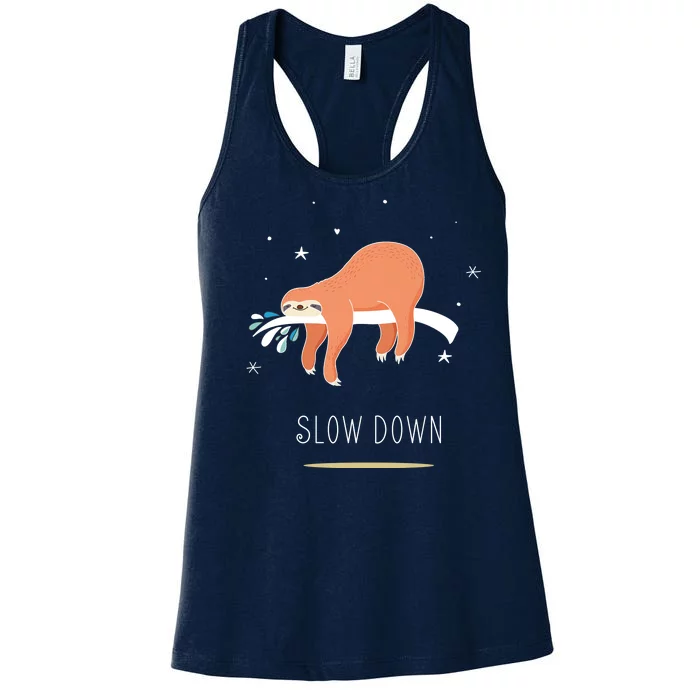 Sloth Slow Down Women's Racerback Tank