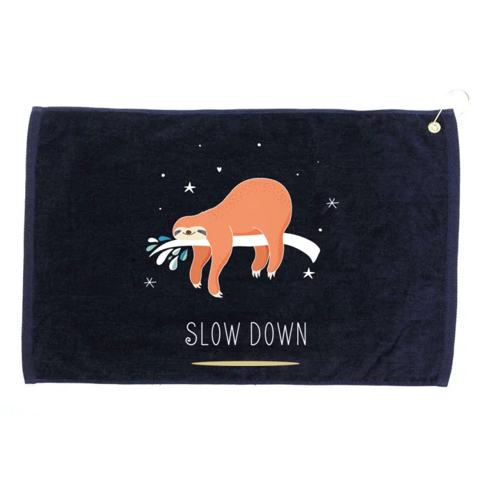 Sloth Slow Down Grommeted Golf Towel