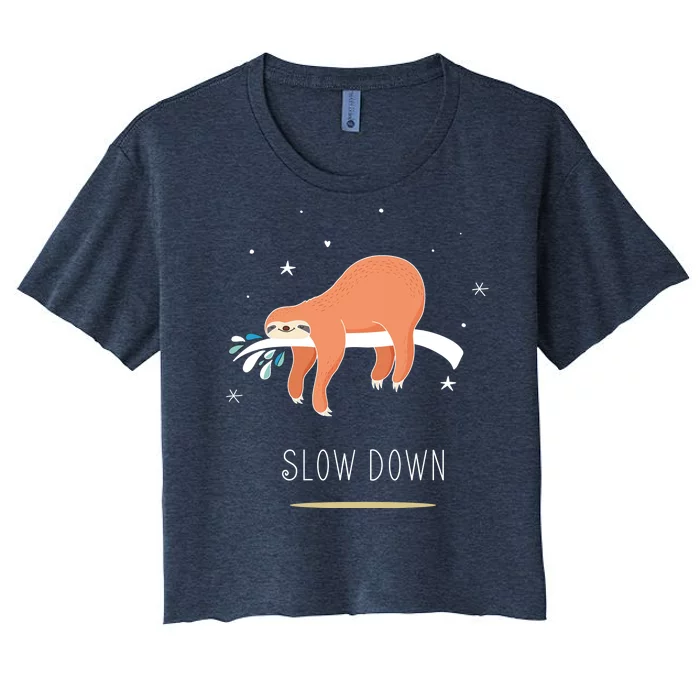 Sloth Slow Down Women's Crop Top Tee