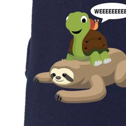 Sloth Turtle Snail Piggyback Doggie 3-End Fleece Hoodie