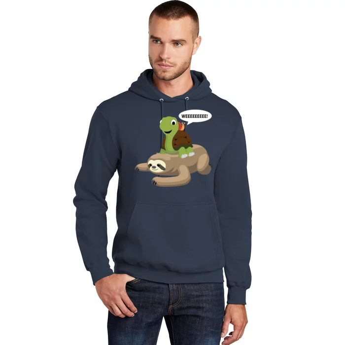 Sloth Turtle Snail Piggyback Hoodie