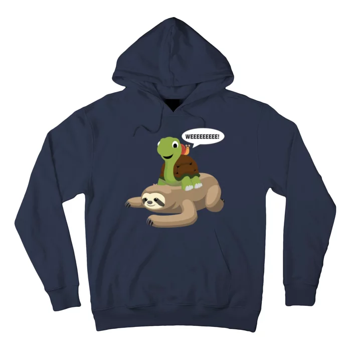 Sloth Turtle Snail Piggyback Hoodie