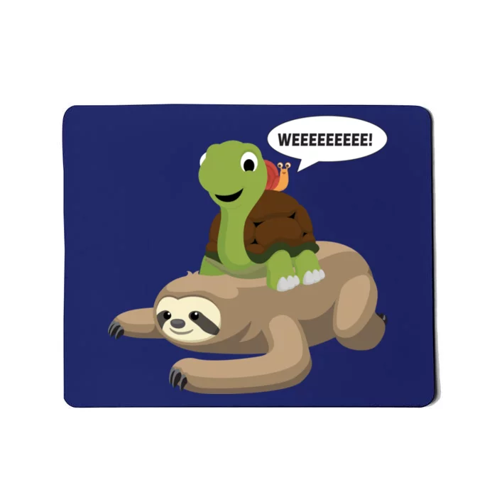 Sloth Turtle Snail Piggyback Mousepad