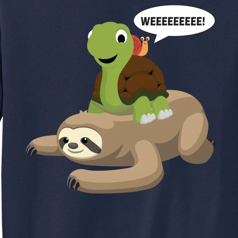 Sloth Turtle Snail Piggyback Tall Sweatshirt