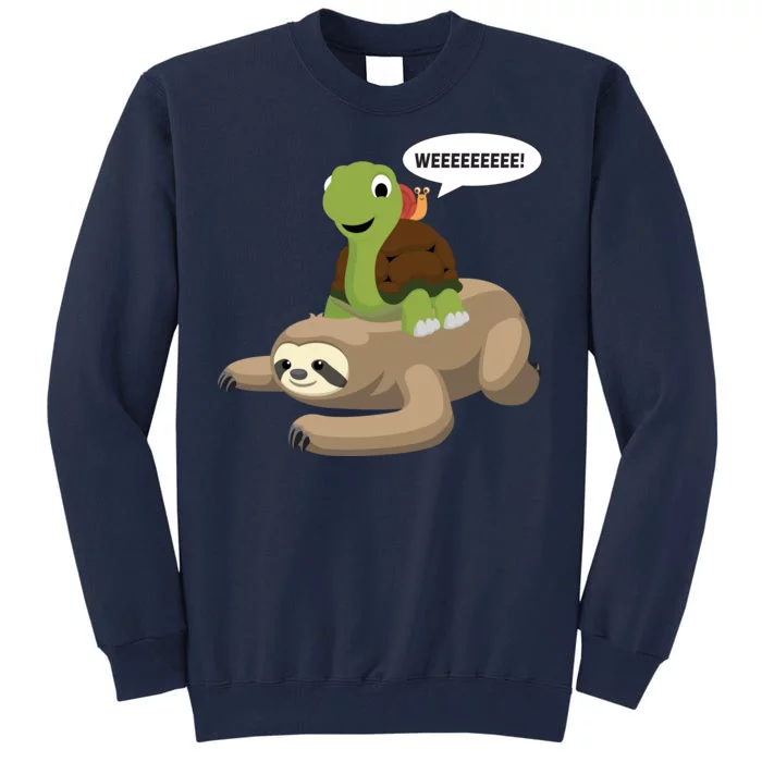 Sloth Turtle Snail Piggyback Tall Sweatshirt