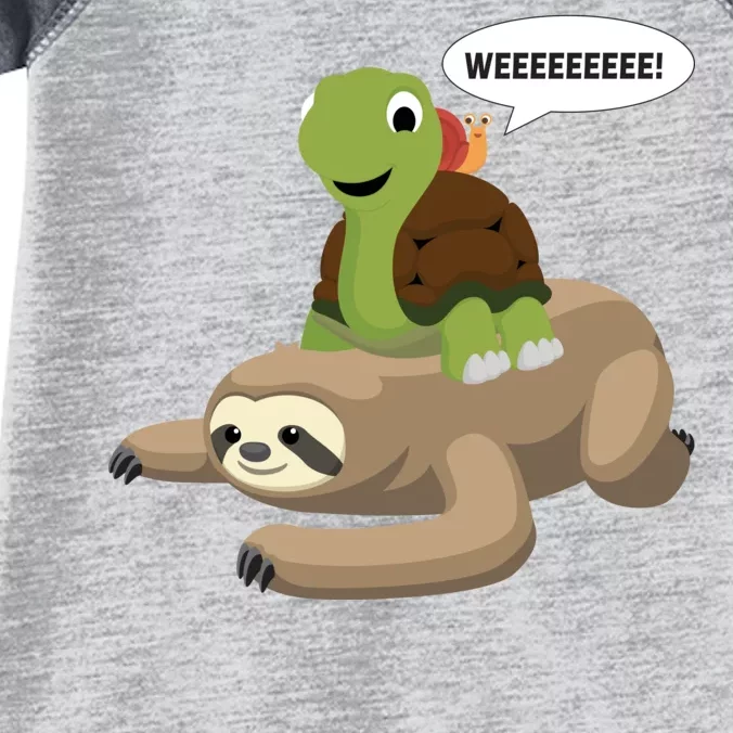 Sloth Turtle Snail Piggyback Infant Baby Jersey Bodysuit